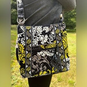 Black, White, & Yellow Vera Bradley Tote Bag